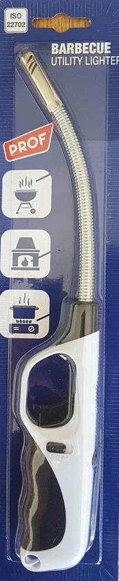Zeldzaamgoed.nl ® Gasaansteker - Navulbaar - Piëzo Ontsteking - BBQ Gas Aansteker + Aluminium Flexibel Uiteinde - Navulbaar - 28 Cm Lang -
