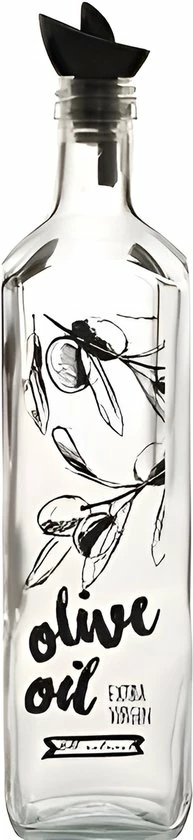 Merkloos Oliefles - Met Schenktuit – 1000 Ml - Olijfolie Fles - Azijnfles - Transparant