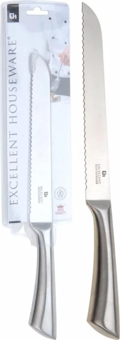 Merkloos Broodmes/kartelmes RVS 33 Cm - Broodmessen/bakkersmessen/kartelmessen - Keukenmessen