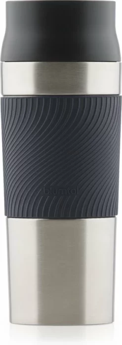 Blumtal Thermosbeker Classic - Lekvrij, BPA-Vrij En Vaatwasserbestendig - Hoge Kwaliteit Thermosfles Met Quick-Press Sluiting - Travel Mug 500 Ml - Donker Oceaan Blauw - Blauw