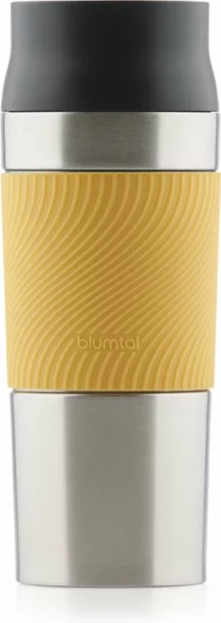 Blumtal Thermosbeker Classic - Lekvrij, BPA-Vrij En Vaatwasserbestendig - Hoge Kwaliteit Thermosfles Met Quick-Press Sluiting - Travel Mug 500 Ml - Spicy Mustard - Geel