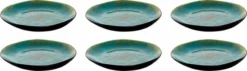 Palmer Bord Lotus 20.5 Cm Zwart Turquoise Stoneware 6 Stuk(s)