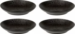 Palmer Pastabord Coupe Cubical 23 Cm Zwart Stoneware 4 Stuk(s)