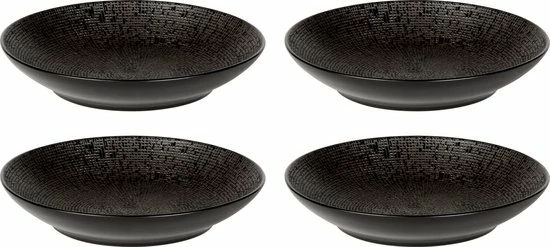 Palmer Pastabord Coupe Cubical 23 Cm Zwart Stoneware 4 Stuk(s)
