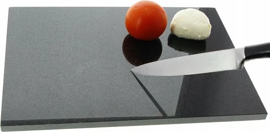 Sareva Marmeren Snijplank - Serveersteen - 30 X 40 Cm - Anti-slip Voetjes - Zwart
