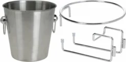 Excellent Houseware RVS Wijnkoeler - IJsemmer - Met Tafelhouder - Ø20,5 Cm - 3 Liter