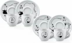 Bialetti Koffiekop Met Schotel - Porselein - Set Van 4