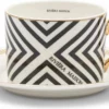 Riviera Maison Kop En Schotel - L'Avenue Chevron Cup & Saucer - Wit