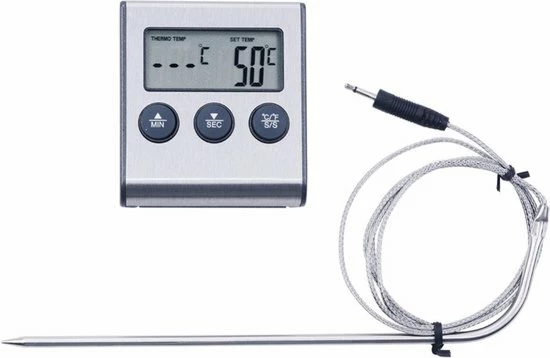 Lemi's Goods Vleesthermometer - Digitaal - Oventhermometer - Inclusief Wekker Functie - BBQ Thermometer - Kernthermometer - Temperatuurmeter