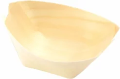 Take Dis Houten Bakjes En Schaaltjes, Form Bootje 80 X 45 Mm Doos 100 Stuks Bamboe Wegwerp Duurzaam
