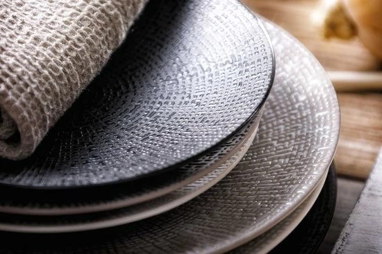 Palmer Pastabord Coupe Cubical 23 Cm Zwart Stoneware 4 Stuk(s) - Afbeelding 4