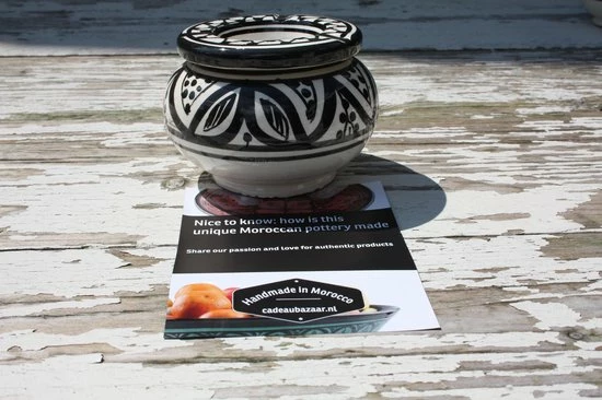 Cadeaubazaar.nl Asbak Zwart / Wit H 10 Cm Ø 15 Cm - Afbeelding 5