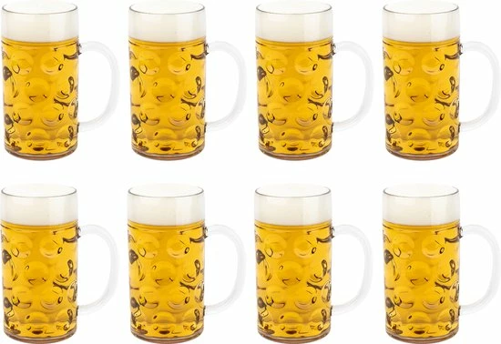MyDrinkglass Plastic Bierpul | Bierpul Plastic | 24 Stuks | Oktoberfest | Plastic Glazen | Zero Waste | Herbruikbaar | Onbreekbare Bierpullen | 500 Ml | - Afbeelding 2
