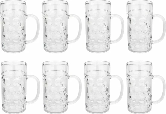 MyDrinkglass Plastic Bierpul | Bierpul Plastic | 24 Stuks | Oktoberfest | Plastic Glazen | Zero Waste | Herbruikbaar | Onbreekbare Bierpullen | 500 Ml | - Afbeelding 4