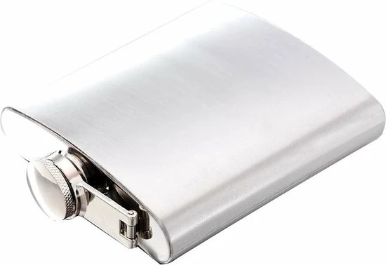 LOUZIR Premium RVS Heupfles Met Schroefdop - 200 Ml - 12x9cm - Afbeelding 4