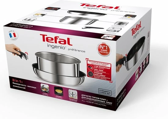 Tefal Ingenio Préferènce Pannenset 3 Delig - Koekenpan Ø 24 Cm + Steelpan Ø 20 Cm + Handgreep) - Afbeelding 8