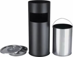 SONGMICS Staande Asbak Met Afvalbak - Sigarettenbak - Buitenasbak Met Prullenbak - Peukenpaal