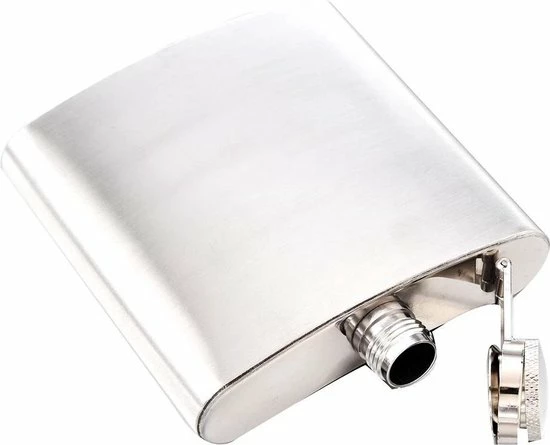 LOUZIR Premium RVS Heupfles Met Schroefdop - 200 Ml - 12x9cm - Afbeelding 5