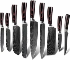 Timmers Trading 10 Delige Professionele Messenset – Koksmessen - Japanse Messen