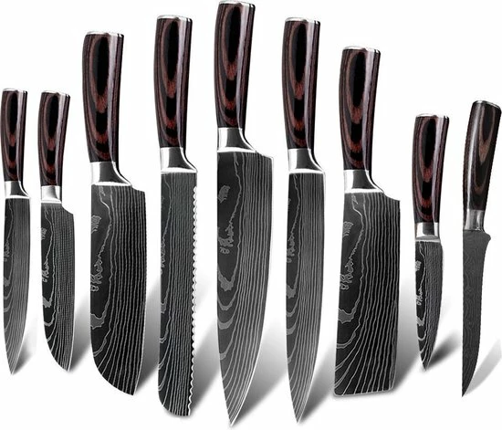 Timmers Trading 10 Delige Professionele Messenset – Koksmessen - Japanse Messen