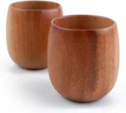 Khaya Woodware Khaya - Set Houten Bekers - Japans Theekopje - Duurzaam - Vegan