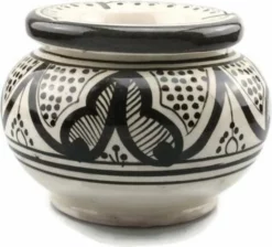 Cadeaubazaar.nl Asbak Zwart / Wit H 10 Cm Ø 15 Cm