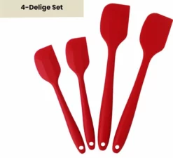 Rilimo Pannenlikker Voor Te Bakken - Hittebestendig Siliconen Spatel - Bakspullen Vaatwasserbestendig - Rood