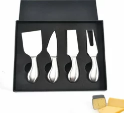 Merkloos Kaasmessen Set - RVS - 4 Stuks - Neutraal