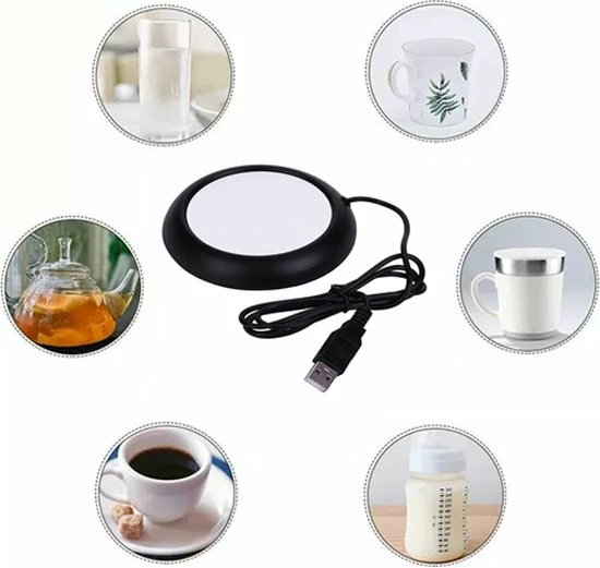 Wehl Products Cup Warmer Met USB Aansluiting - Dark Design - Geschikt Voor Bekers En Glazen - Mok Warmer - Houd Uw Drinken Ca. 70℃ - Verwarmende Onderzetter - Thuiswerken – Relatiegeschenk - Kopjeswarmer - Mug Warmer - Onderzetter – Koffie Warmer – Thee Warmer – - Afbeelding 6