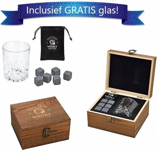 HomeShopXL Luxe Whiskey Glas Cadeauset - Whisky Stones Set - Complete Whiskey Stenen - Cadeau Voor Man - Kado Set - Geschenkset Mannen - Vaderdag - Afbeelding 7