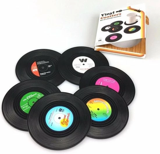 J-Com Onderzetters 12 Stuks | LP | Retro | Vinyl | Design |