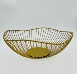 Maison Extravagante - Fruitschaal Nordic Gold - Goud - Decoratieve Schaal - Fruitmand - Ø26cm - Aluminium Draad