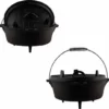 Dutch Oven 9Qt - 7,6 Liter - The Windmill - 3-delig - Gietijzer Braadpan - Zwart