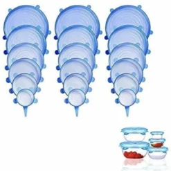 Greenz Products 18 Siliconen Deksel Stretche Afsluitdeksels Voor Vershoud -seal Herbruikbaar Deksel (3x6) 6 Verschillende Maten