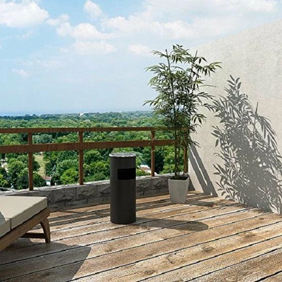 SONGMICS Staande Asbak Met Afvalbak - Sigarettenbak - Buitenasbak Met Prullenbak - Peukenpaal - Afbeelding 2