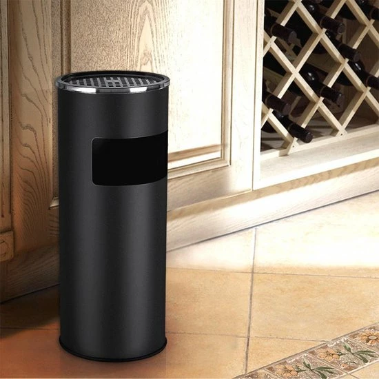 SONGMICS Staande Asbak Met Afvalbak - Sigarettenbak - Buitenasbak Met Prullenbak - Peukenpaal - Afbeelding 8