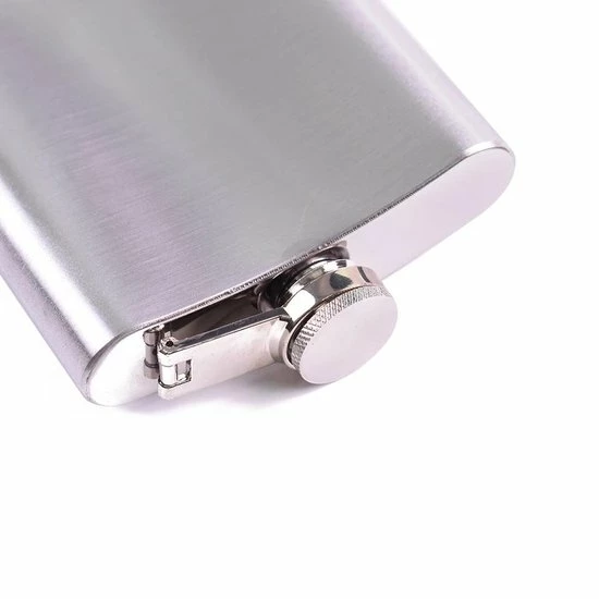 LOUZIR Premium RVS Heupfles Met Schroefdop - 200 Ml - 12x9cm - Afbeelding 3