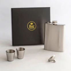 Bar Essentials® Heupfles RVS - Zakflacon - Platvink - Heupflacon - Gifbox
