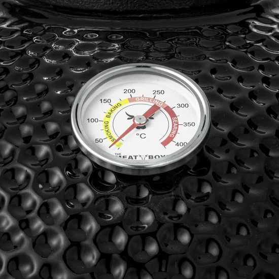 Merkloos The Meat Boys Compact - Keramische BBQ - 15 Inch Kamado - Tafelmodel - All Black Inclusief Platesetter En Regenhoes - Afbeelding 9