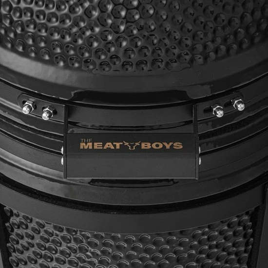 Merkloos The Meat Boys Compact - Keramische BBQ - 15 Inch Kamado - Tafelmodel - All Black Inclusief Platesetter En Regenhoes - Afbeelding 10
