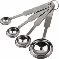 Krumble Maatlepels RVS Set Van 4 / Vaatwasserbestendig / Maatschepjes In De Maten 1.25/2.50/5/15ml - Staal