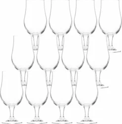 Merkloos 12x Bierglazen Op Voet 370 Ml - Speciaalbier Glazen Van 18 Cm