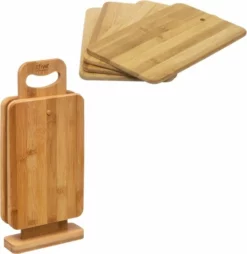 Orange85 Borrelplank - 2 Stuks -Hout - 36x18,5x32 Cm - Rechthoekig - Bruin - Serveerplank - Keukengerei