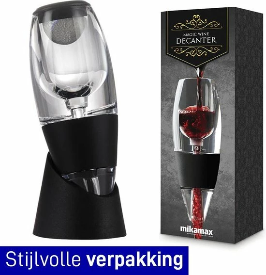 MikaMax Magic Wijn Decanteerder - Vaatwasserbestendig - Incl. Zeef - Wijn Beluchter - Decanter - Wijn Accessoires - Wijn Cadeaus - Magic Wine Decanter - Afbeelding 2