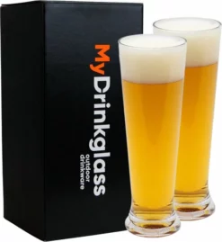 MyDrinkglass Plastic Bierglazen Kopenhagen | Bierglazen Plastic | 2 Stuks | Camping Glazen | Zero Waste | Herbruikbaar | Onbreekbare Bierglas | 300 Ml |