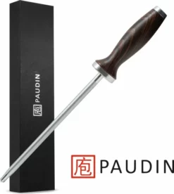 PAUDIN Premium Aanzetstaal - Voor Alle Messen, Inclusief Damscus - Speciale Keramische Diamant Coating Voor Rechten En Slijpen