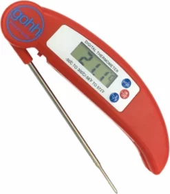 Gohh® Gohh Digitale Vleesthermometer - Kookthermometer - Suikerthermometer - Inklapbare Sonde - BBQ Thermometer - LCD Scherm - Meter Tot 300 °C - Rood