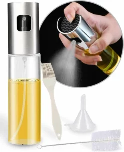 Dele® RVS Olijfolie Sprayer Met Accessoires – Cooking Spray – Bakspray – Olie Fles Spuit – Olieverstuiver Voor Keuken – 100ml