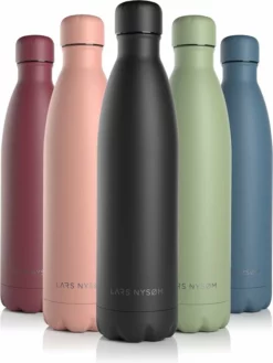 LARS NYSØM Roestvrijstalen Drinkfles 'Ivrig' 750ml Onyx Black