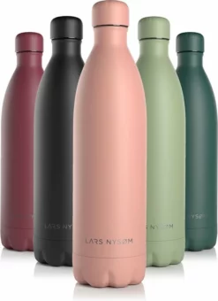 LARS NYSØM Roestvrijstalen Drinkfles 'Ivrig' 1000ml Nude